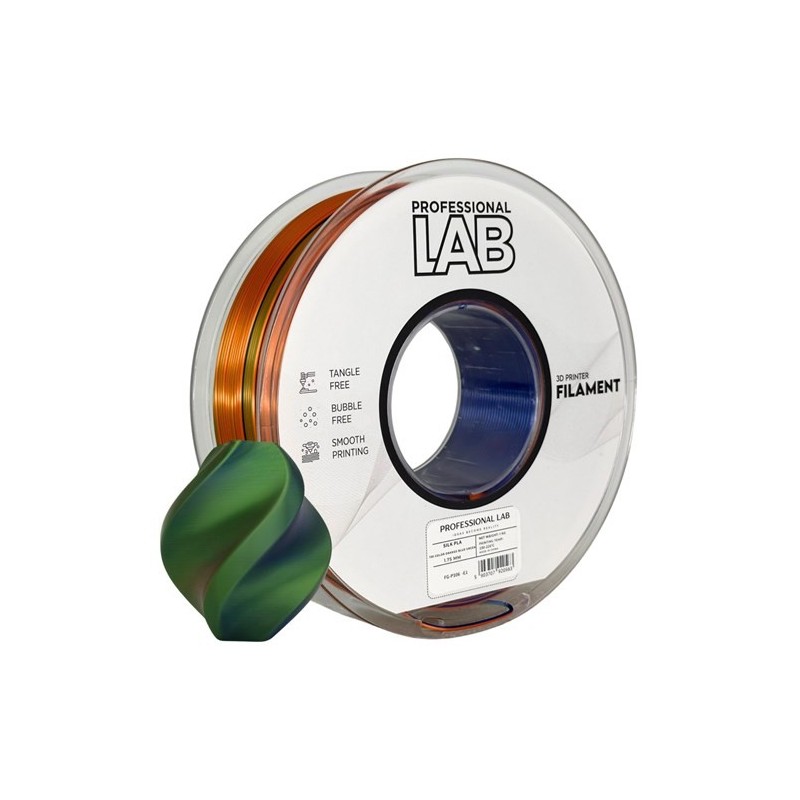 Silk PLA Tri Color orange blue green | Prof. Lab
