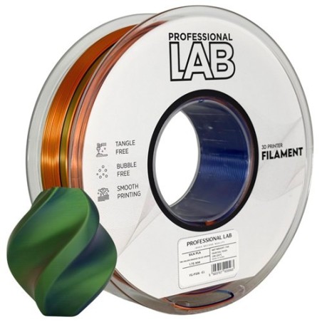 Silk PLA Tri Color orange blue green | Prof. Lab