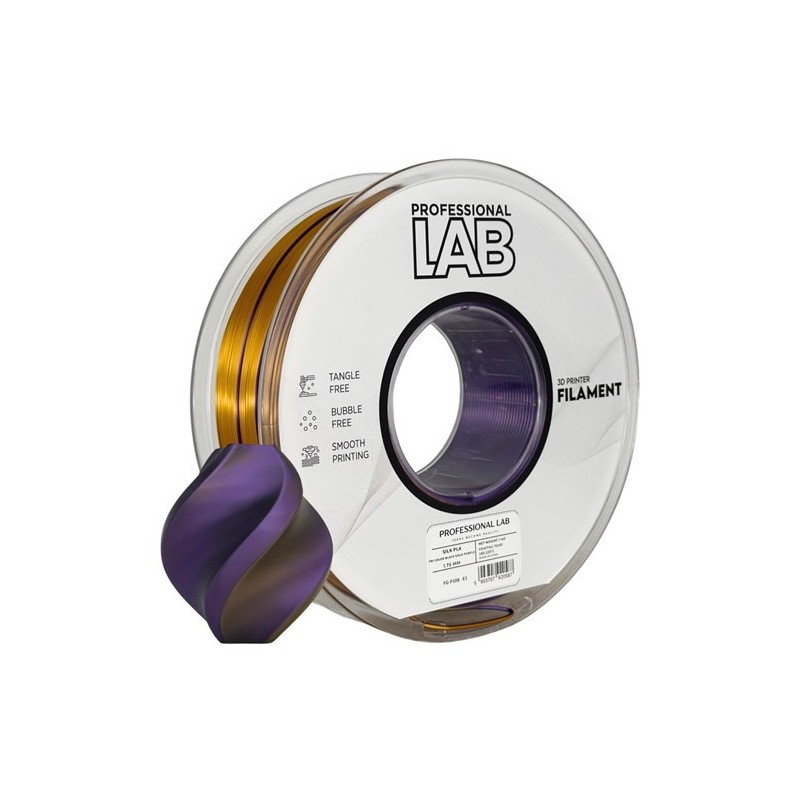 Silk PLA Tri Color black gold purple | Prof. Lab