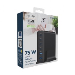 6-port 75 W GaN USB fast charger